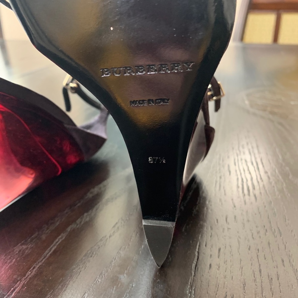 Burberry Suede Wedge Sandals - Picture 2 of 4
